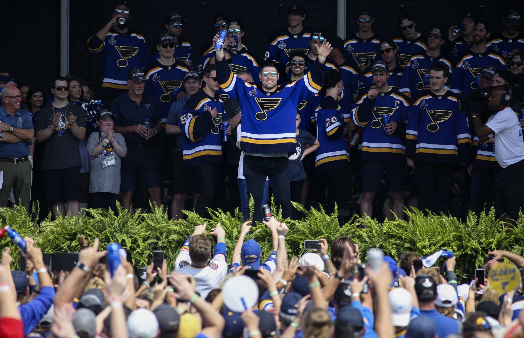 The Blues party on the Arch grounds